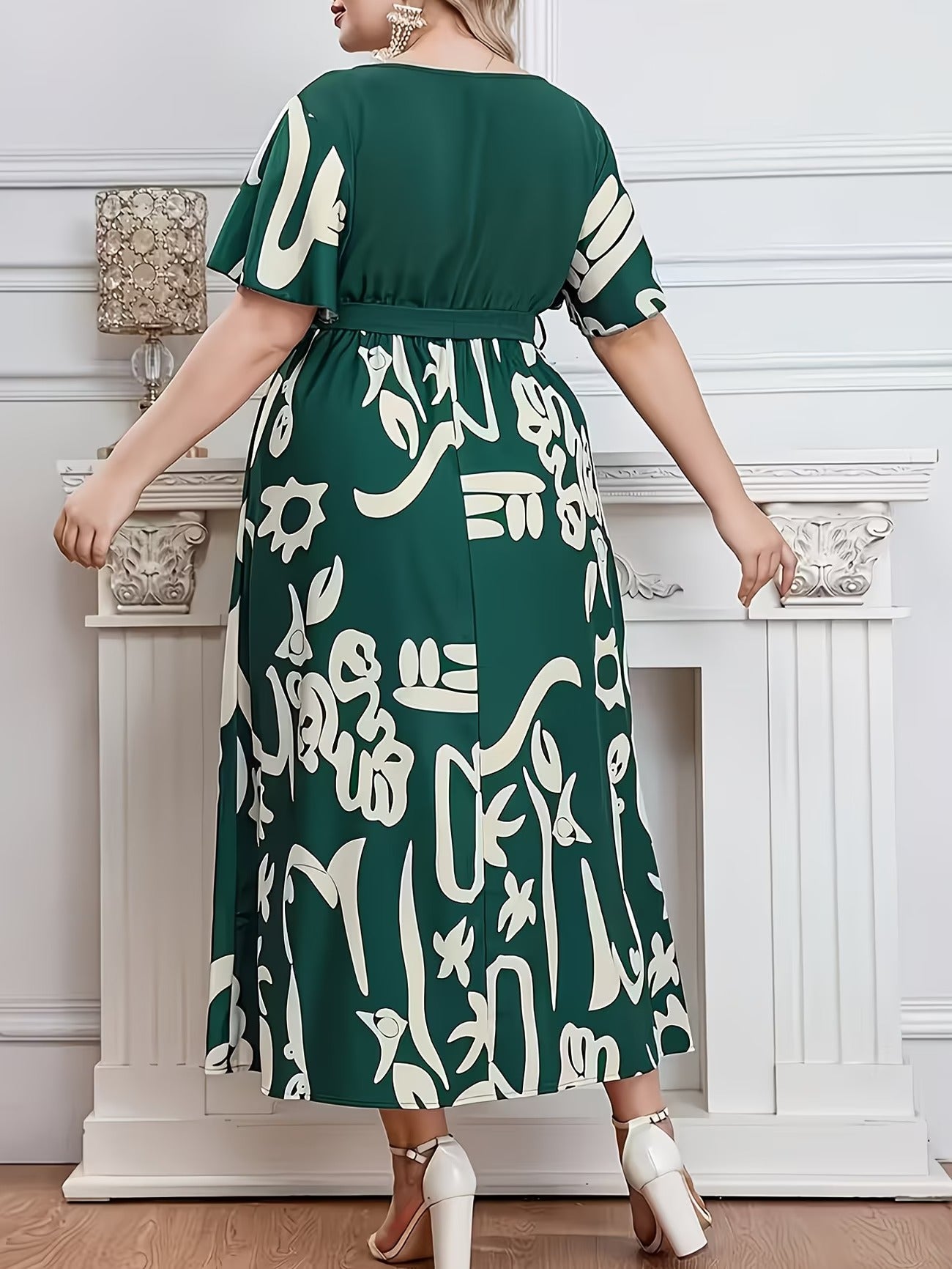 Women Curve Dresses Floral Print Dress (WCD005