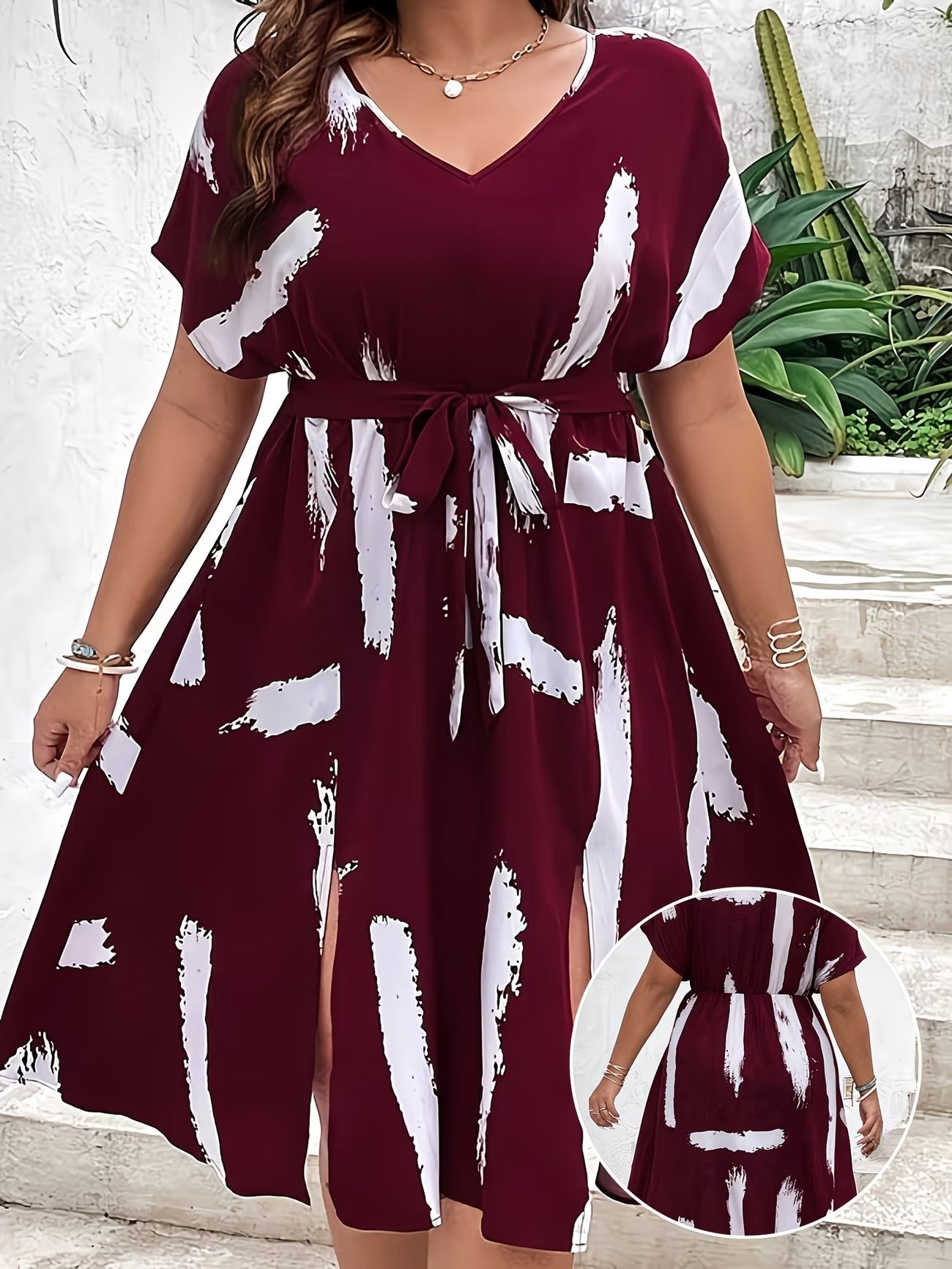 Women Curve Dresses Printed Dress (WCD006)