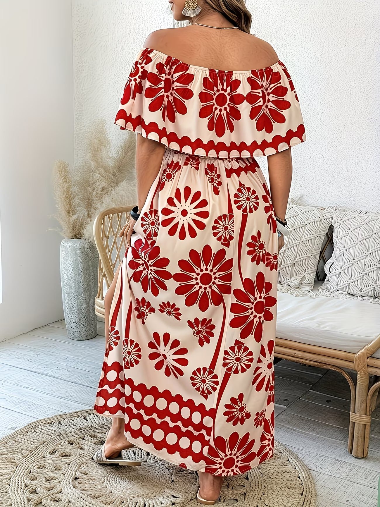 Women Curve Dresses Floral Print Dress (WCD003)