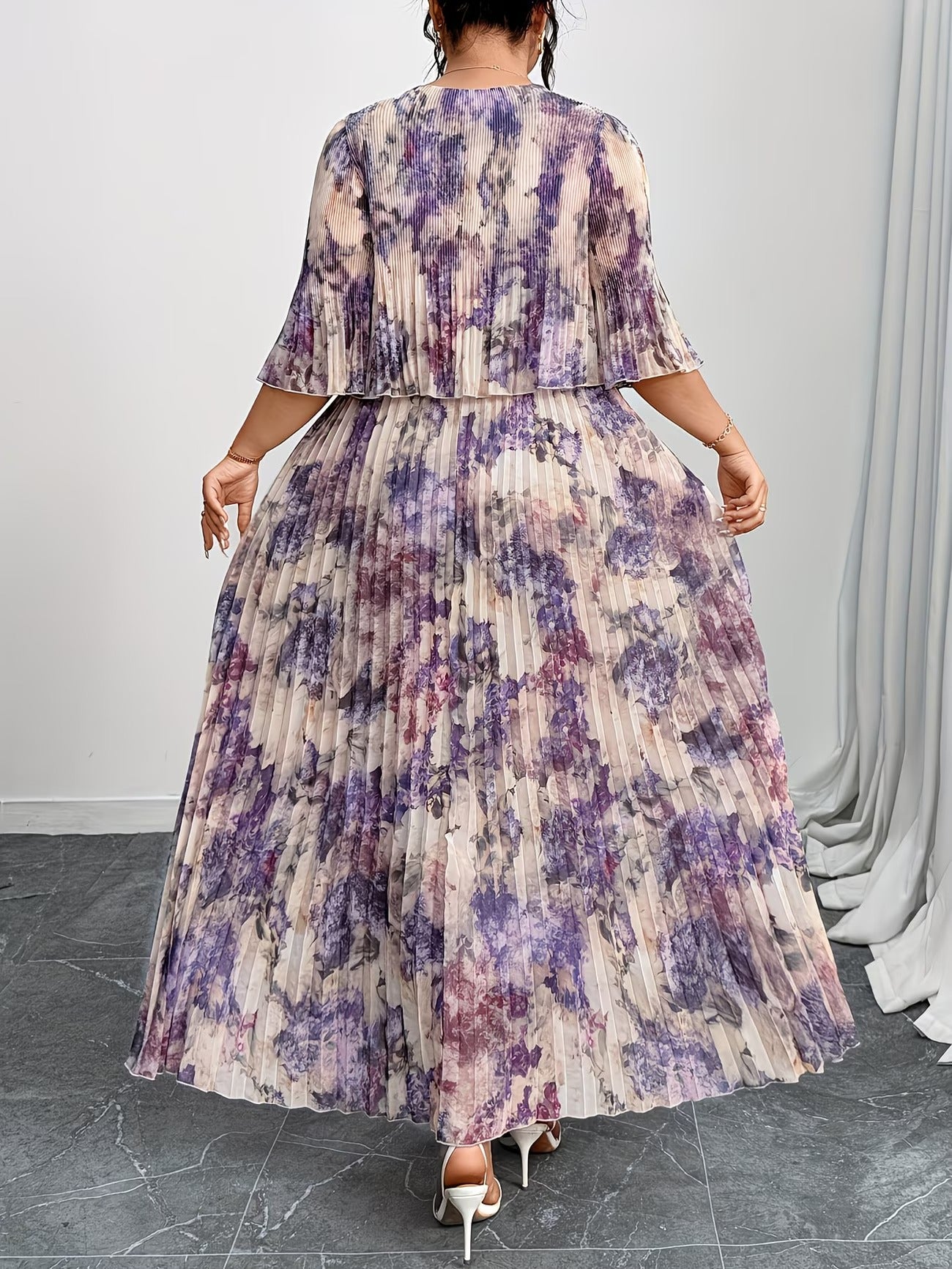 Women Curve Dresses Floral Print Dress (WCD002)