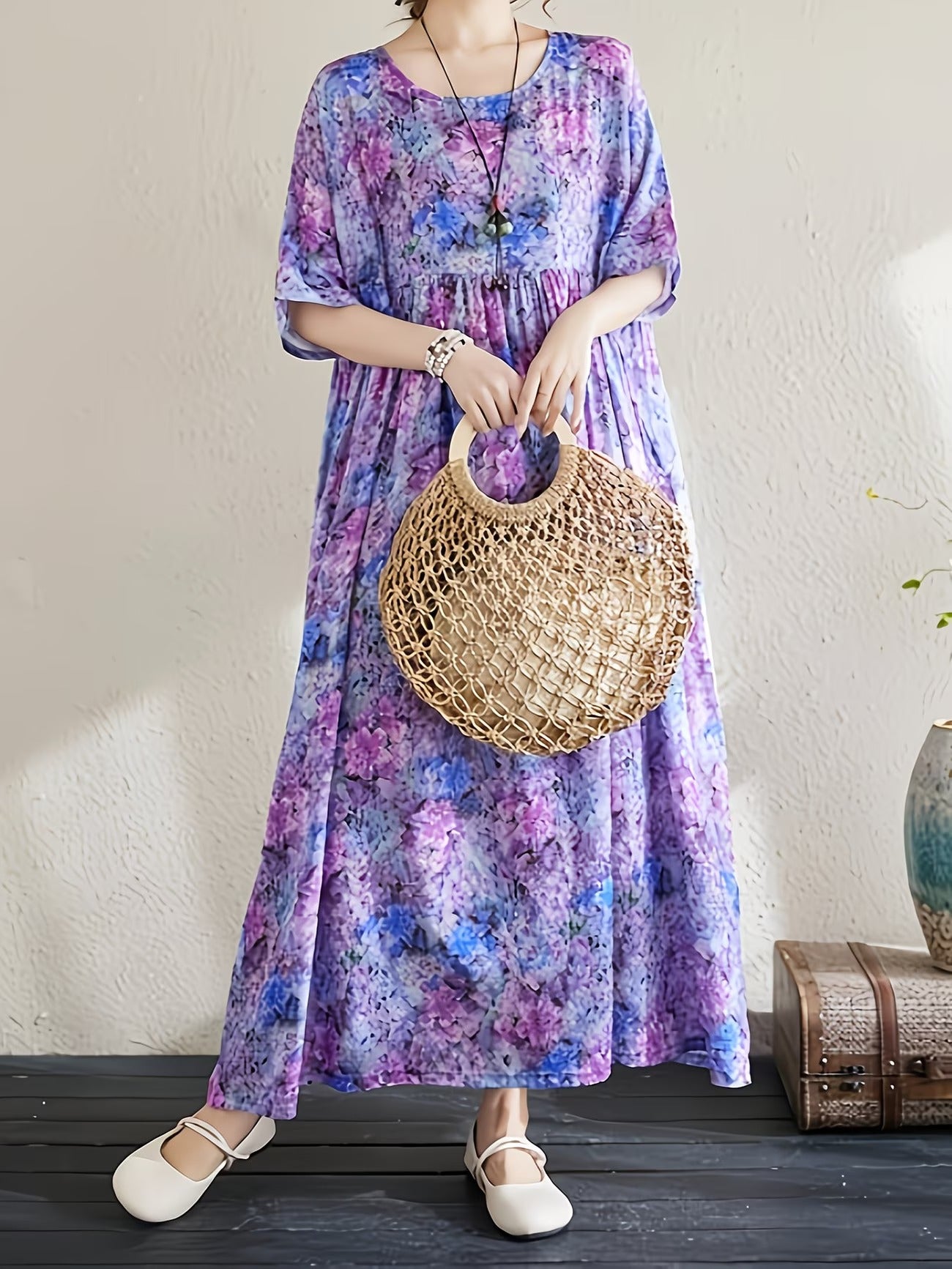 Women Curve Dresses Printed Dress (WCD007)