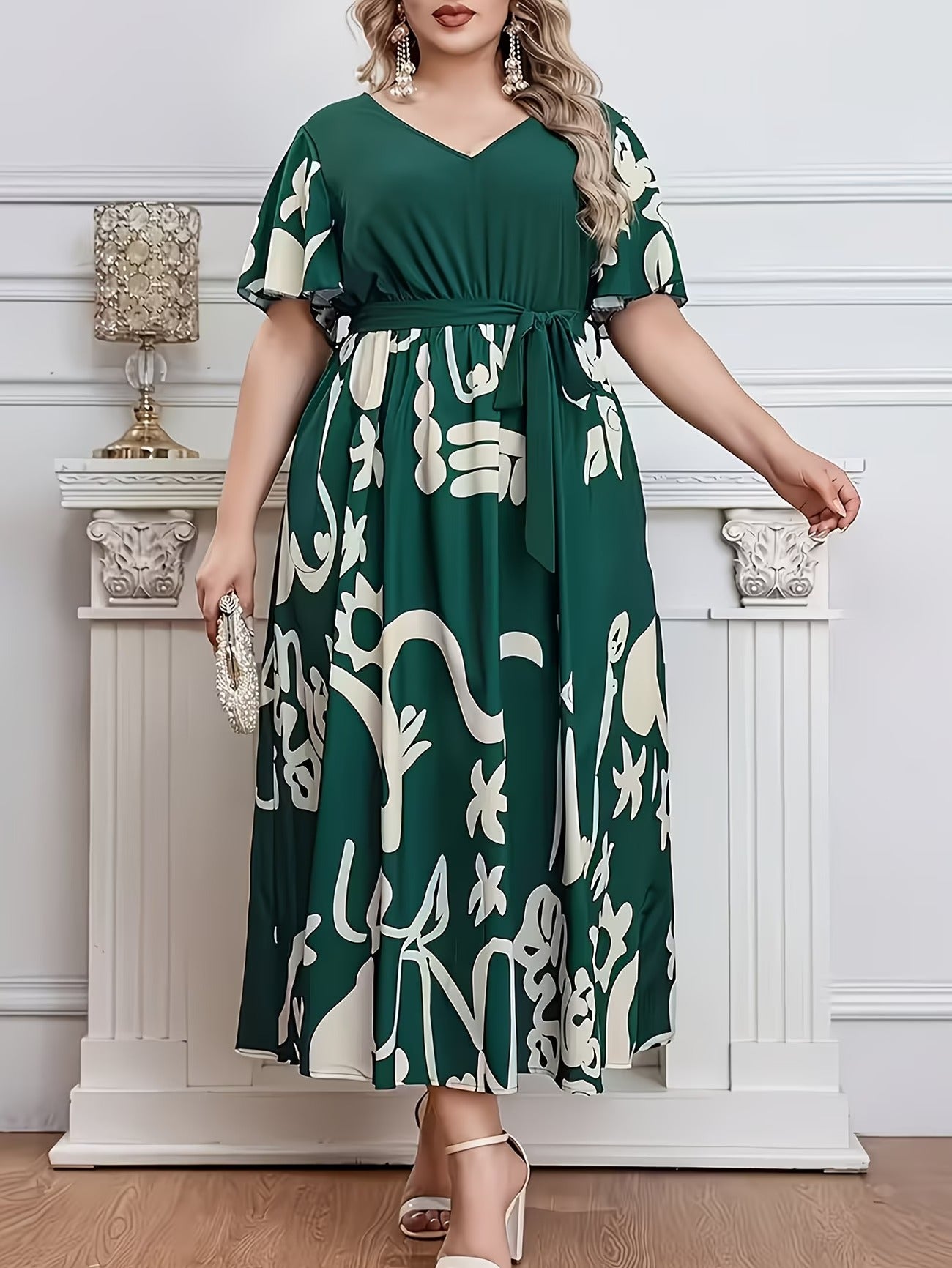 Women Curve Dresses Floral Print Dress (WCD005