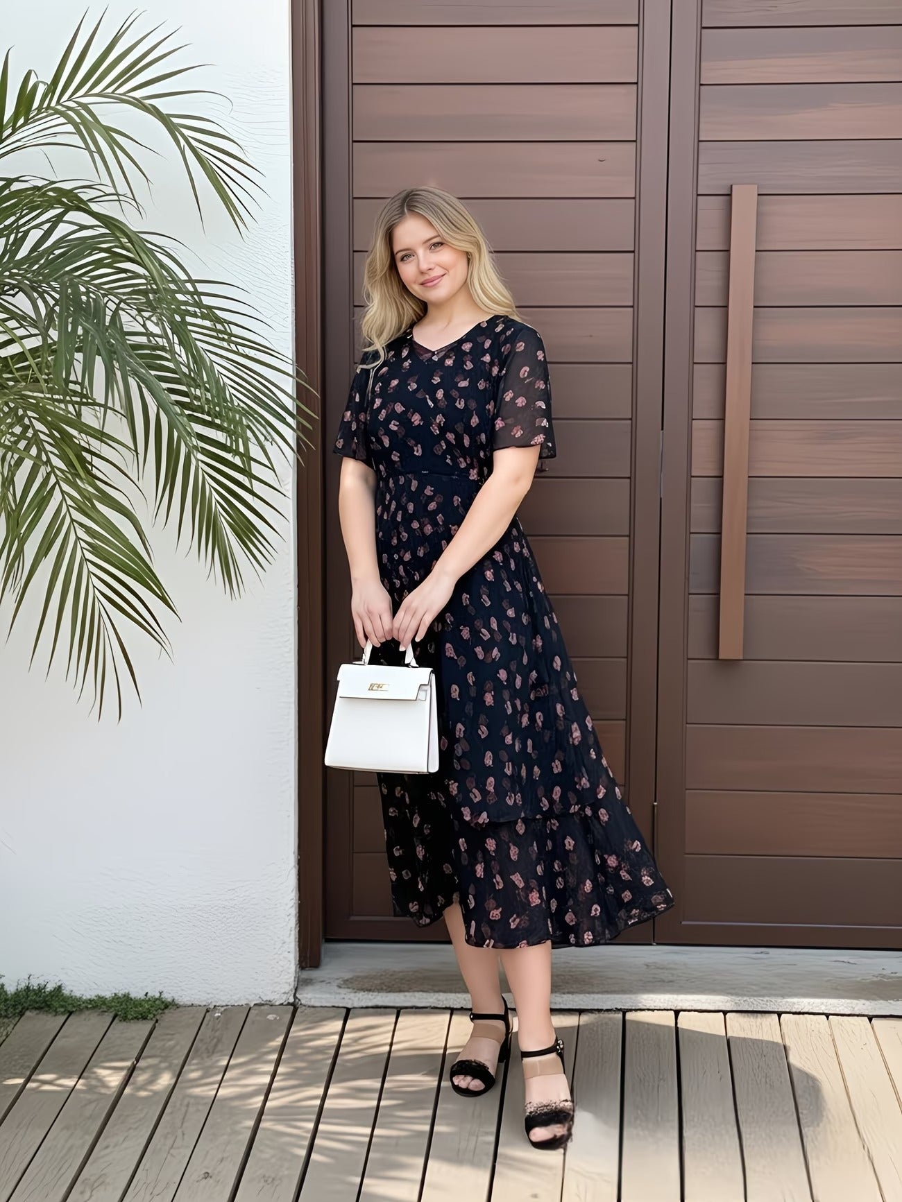 Women Curve Dresses Floral Print Dress (WCD001)