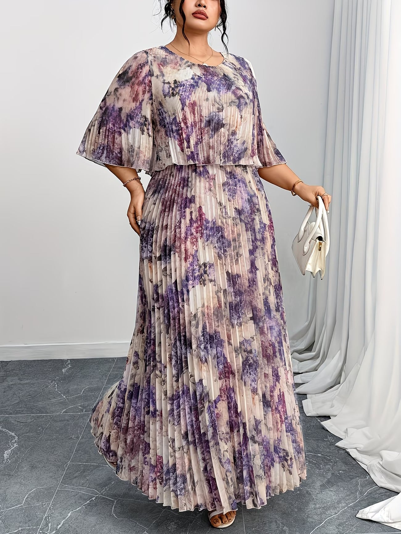 Women Curve Dresses Floral Print Dress (WCD002)