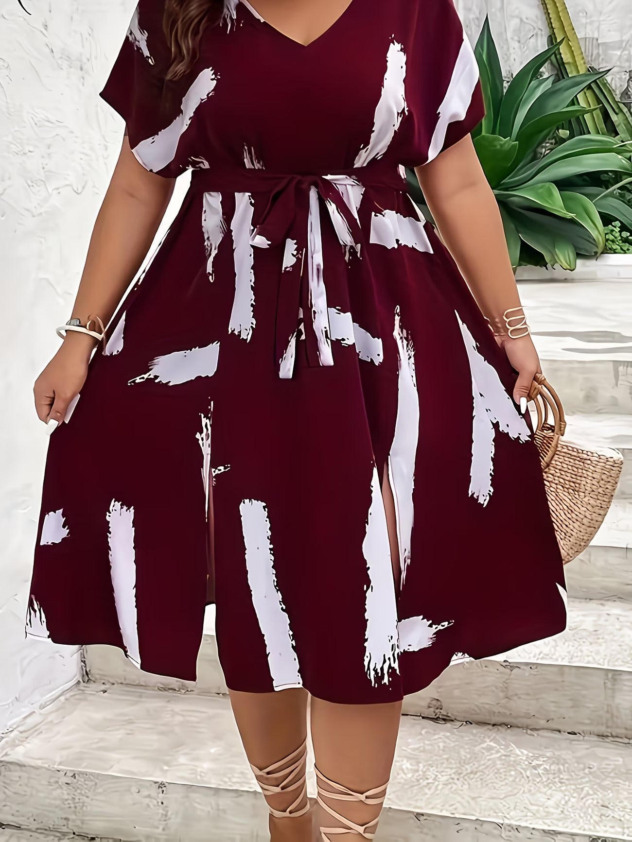 Women Curve Dresses Printed Dress (WCD006)