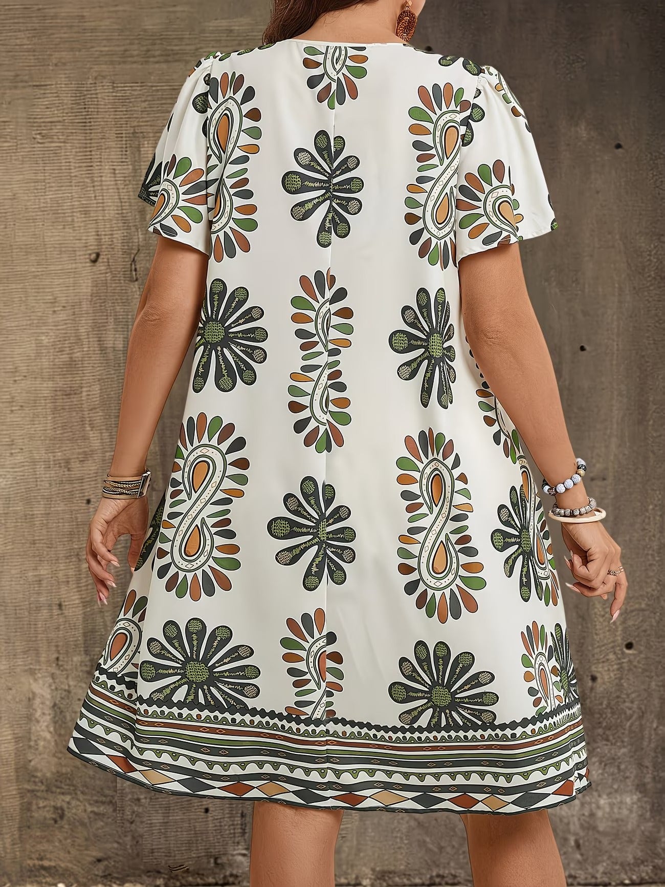 Women Curve Dresses Floral Print Dress (WCD004)